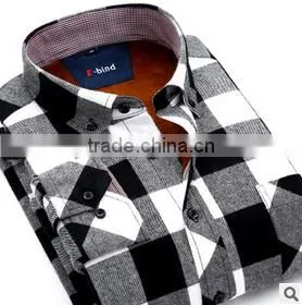 Wholesale Plaid Microfiber Flannel Shirt Designs for Men Fashionable Dress Shirt Manufacturers thumbnail-4