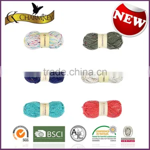 Charmkey Corrugated Yarn Rainbow Strips Polyester Acrylic Knitting Yarn for Women thumbnail-4