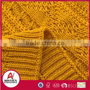 Promotion Solid Color 100% Knitted Acrylic Orange Blanket thumbnail-3