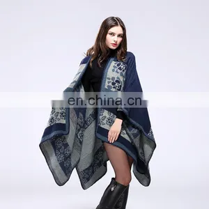 Europe And Winter Thickening Warm Shawl Cloak Coat Ladies Scarf thumbnail-2
