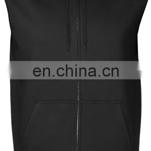 Custom Fitness Plain Men Sleeveless Hoodie thumbnail-3
