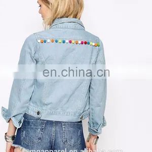 New Fashion Jackets Embroidery Designs Embroidery Jean Jacket Wholesale thumbnail-3