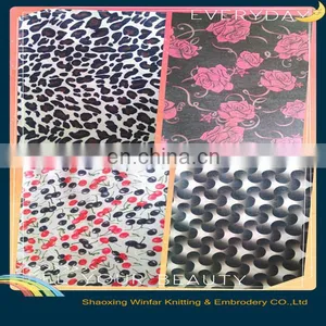 Poly Rayon Spun Printed Ponte Roma Knitting Fabric Polyester Jersey for Garment thumbnail-1