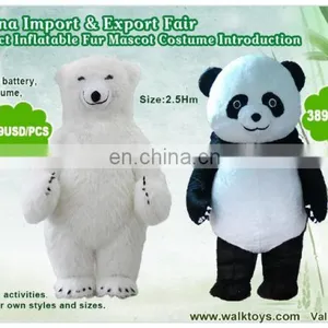 Super Funny Fur Inflatable Polar Bear Mascot Costume!!! thumbnail-5