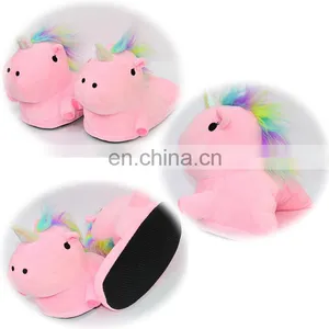 Hot Selling Unicorn Design Plush Soft Animal Slippers thumbnail-4