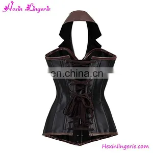 12 Boned Lace Up Brass Clasps Steampunk Overbust Full Body Corset thumbnail-4