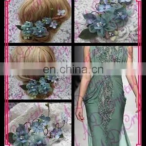 Aidocrystal Classic Green Floral Tiaras,artificial Lace Flower Fascinators,rhinestone Headpiece thumbnail-1