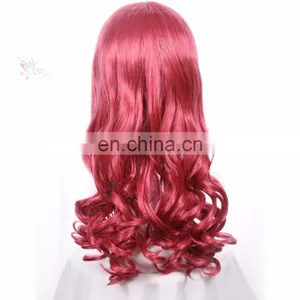 Attractive Women Red Highlights Curly Synthetic Hair Cosplay Anime Wigs thumbnail-3