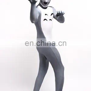Gray Animal Spandex Full Body Cosplay Costume Tiger Bear For Adult Men Women thumbnail-2