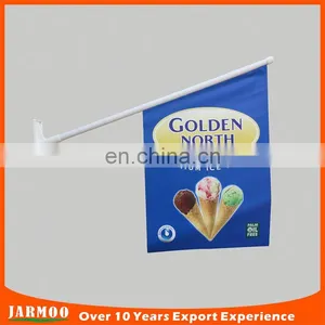 Customized Shape Plastic Flagpole Vertical Hanging Wall Flag thumbnail-1