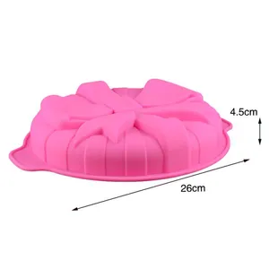 Free Sample Food Grade Heat Resistant Nontoxic Silicone Cake Mold Baking Mousse Pudding Mold Tool Bowknot Shape thumbnail-2