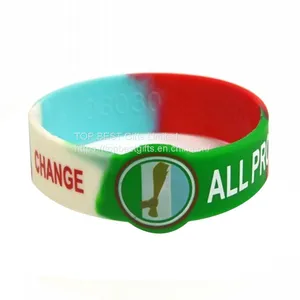 Debossed Filled Segmented Silicone Bracelets With Custom Print thumbnail-1