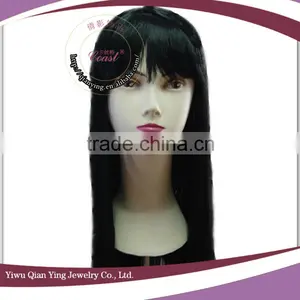 Cheap Orange Color Straight Synthetic Hair Party Wigs With Neat Bang thumbnail-5