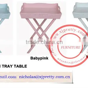 Wooden Tray With Shelf Carved thumbnail-4