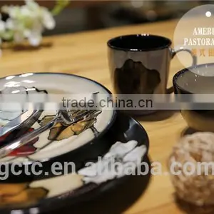 16-piece Hand Painted Stoneware Dinnerware Set With New Design thumbnail-1