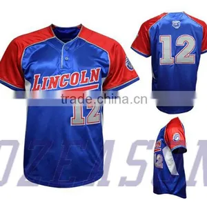 100% Polyester Dri Fit Sleeveless Baseball Jersey Pattern Baseball Jersey Buttons Shirt thumbnail-4