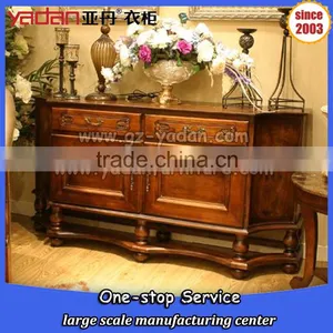 Walnut Color Classic Console Table With 2 Drawers and Griotte Top,console Table Back of Sofa thumbnail-6