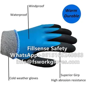 7G Polyester Liner Latex Crinkle Coated Waterproof Heavy Duty Winter Work Gloves thumbnail-4