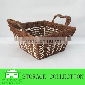 Square Shape Paper Rope Handmade Basket thumbnail-2