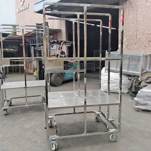 Stainless Steel Warehouse Logistics Trolley for Pharmaceutical Industry thumbnail-2