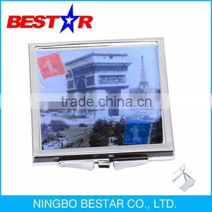 Promotional Metal Pocket Mirror With Epoxy Logo thumbnail-1