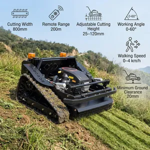 Self Propelled All Terrain Tracked RC Lawn Mower 12HP 800mm 60° Slope CE EPA Commercial for Ditch Bank Grass thumbnail-1
