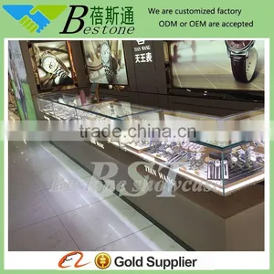 Boutique Wood Glass Lcd Watch Display Showcase Furniture for Retail Store thumbnail-3