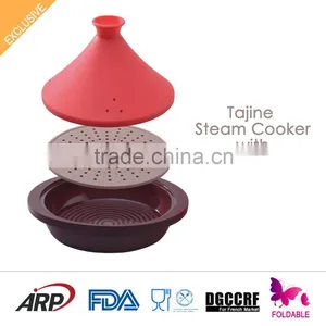 Flexible Morocca Silicone Tagine Steamer Microwave Safe Heat Resistant FDA LFGB DGCCRF Food Grade thumbnail-1