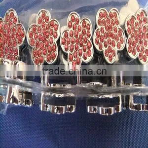 Chrome Diamond Cartoon Jewelry Wholesale 18MM Lovely Slide Rhinestone DIY Plum Flower Charms thumbnail-1