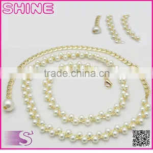 Summer New Belt Chain Lady Decorate Belt Chain, White Pearl Slimming Belt Chain thumbnail-1