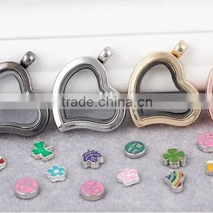 Smooth Heart Various Locket Yiwu Jewelry Manufacturer Fashion Jewelry With Full Crystal Rhinestone thumbnail-2