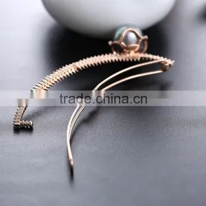 Brand Design Elegant Charm Pearl&crystal Headdress Accessory Headwear Wedding Jewelry Hairwear Woman Girl 18K Gold Hair Clips thumbnail-3