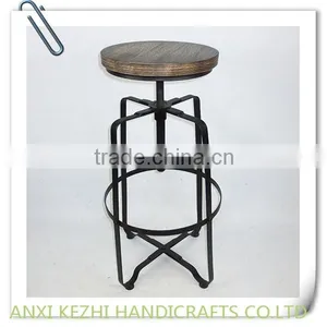 KZ140065 Ancient Round Metal Wood Dinning Room Chair thumbnail-4