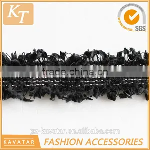 Full Frontal Fashion Design Black Lace Trim for Fashion Garment thumbnail-2