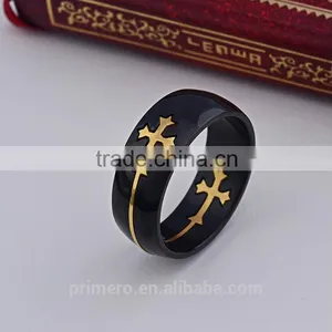Unique Charming Jewelry for Men and Women Detachable Cross High Polished Stainless Steel Gold Silver Plated Rings thumbnail-2