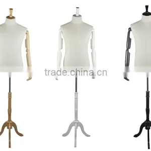 Torso Male Mannequins With Plastic Arms and Wood Base thumbnail-1