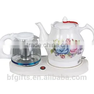 Enamel Kettle Set/ Ceramic LED Electric Kettle/ White High Quality Teapot Set/ 2015 New Design thumbnail-5