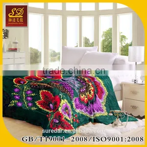 Manufacturers Supply Two Sides 100% Polyester Flannel Fleece Printed Purple Flower&Leaf Fabric For Blanket,Bathrobe,Sleepwear thumbnail-1