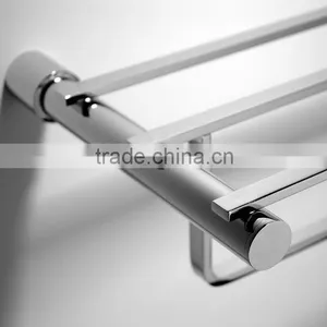 Double Bath Towel Brass Rack thumbnail-1