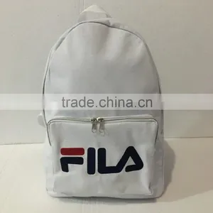 2# Newest Design Big Capacity Cotton Fabric Backpack With Embroidery Logo thumbnail-1