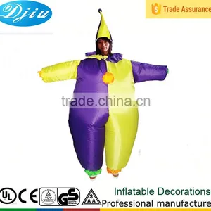 DJ-CO-186 Circus Clown Inflatable Costume Adult Red Jumpsuit thumbnail-1