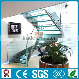 Arc Steel Beam Tempered Glass Panel Stairs China Supplier--YUDI thumbnail-1