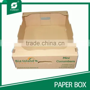 BROWN PRINTED PAPER TRAY FOR VEGETABLE LIKE MINI CUCUMBERS thumbnail-3