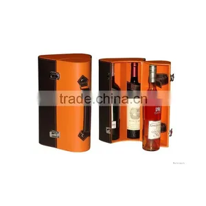 Hot Selling Luxury PU Leather Wine Bottle Shape Box thumbnail-2