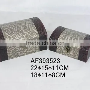 Wood Fabric Drop Gift Jeweled Box thumbnail-1