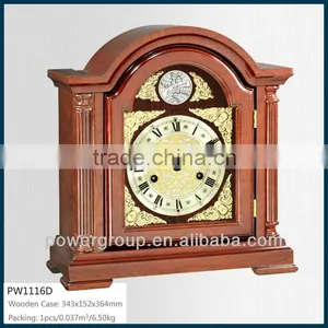 Mechanical Table Clock With CE/FCC/ISO Wooden Case Power Sweep Movement Competitive Price PW1116D thumbnail-1