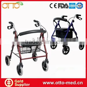 Aluminum 4 Wheel Folding Rollator Walker thumbnail-1