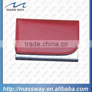 Fashion High Quality Business ID Metal Genuine Leather Business Card Holder thumbnail-6