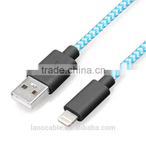 Fashionable Custom MFi Nylon Braided 8pin Data Cable for I6s thumbnail-1