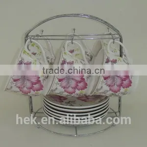 Flower Decorate Ceramic Tea Cup and Saucer Set thumbnail-2